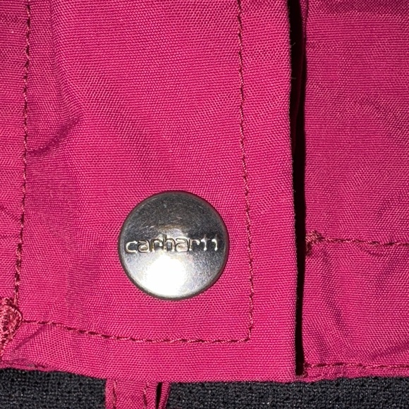 Gently Loved Women’s Carhartt Burgundy Hooded Jacket - Picture 3 of 14